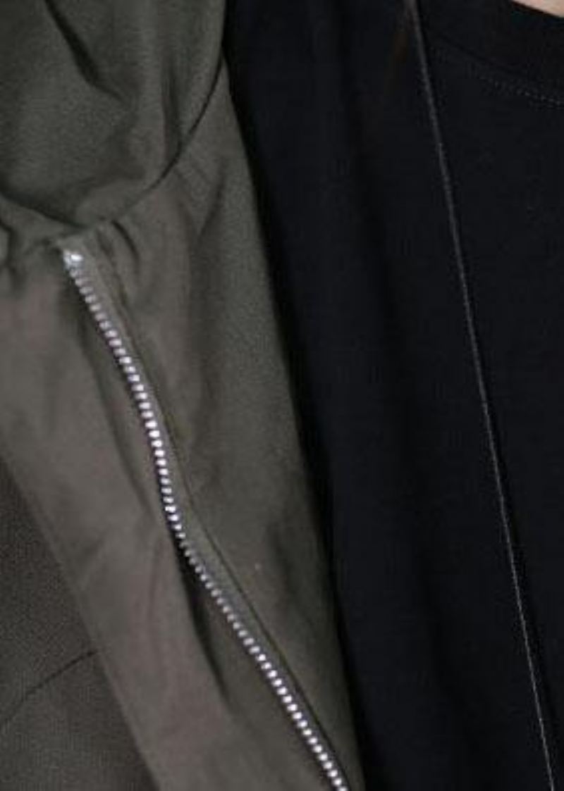 Boutique Oversized Mellomlange Kåper Høstfrakk Grågrønn Hettejakke Med Glidelås - Trenchcoats for kvinner