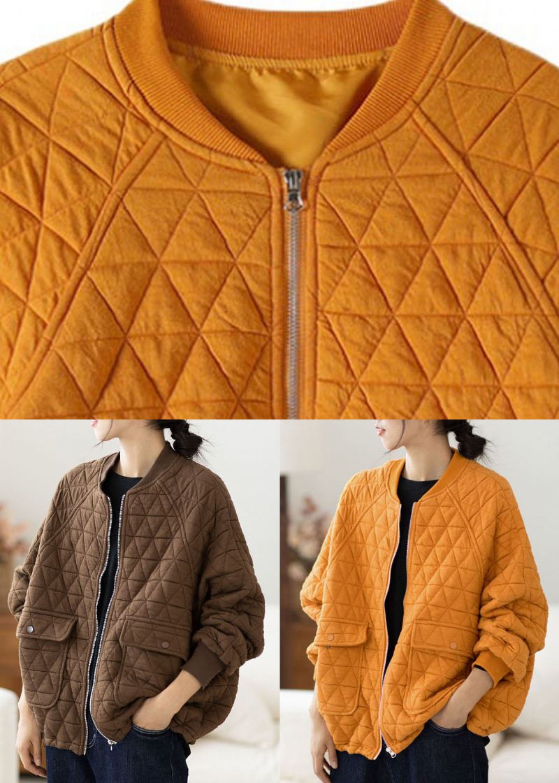 Kort Kaffelommer Patchwork Varme Frakker Høst - Kaffe
