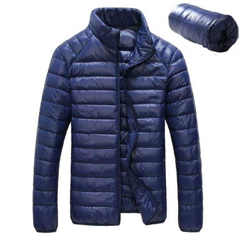 Ultralett 90 % Hvit Andedunjakke Menn Chaqueta Hombre Vindtett Casual Parka Ultralette Tynne Herrejakker Størrelse M-3xl - Svart